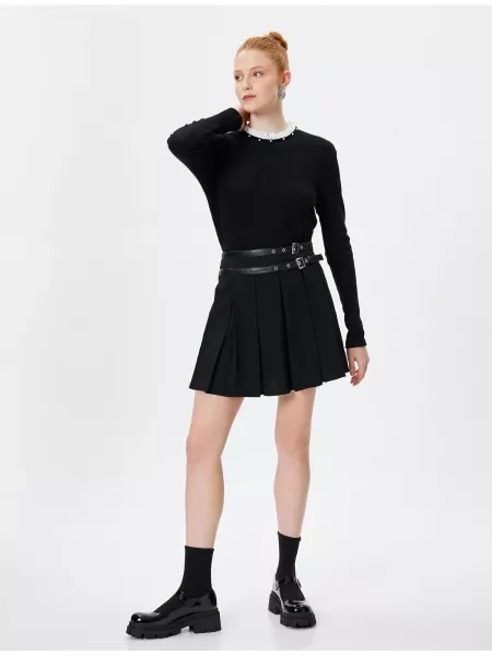 Mały spódnica plisowana Koton czarna