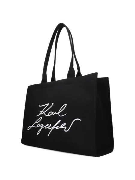 Шопинг чанта Karl Lagerfeld с принт черно