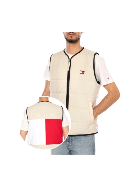Kamizelka Tommy Hilfiger pikowana beżowa