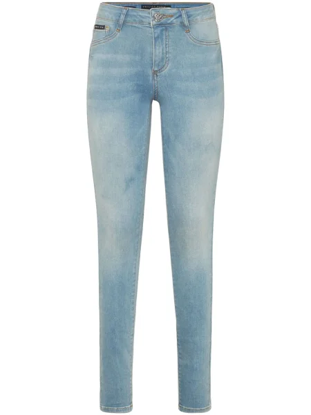Skinny jeansy skinny Philipp Plein niebieskie