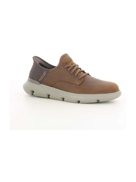 Sneakersy Skechers skórzane brązowe