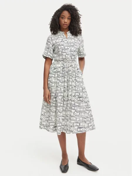 Tommy Hilfiger Rochie tip cămașă deschis bej