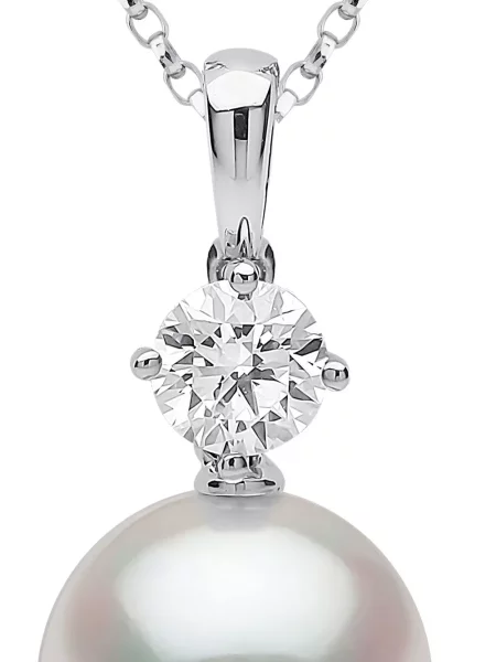 Klasický bílé zlato diamant náhrdelník Yoko London bílý