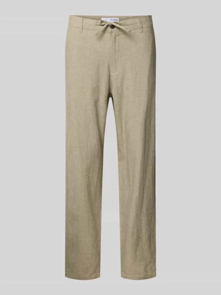 Spodnie w kroju regular fit z mieszanki bawełny i lnu model BRODY' Selected Homme