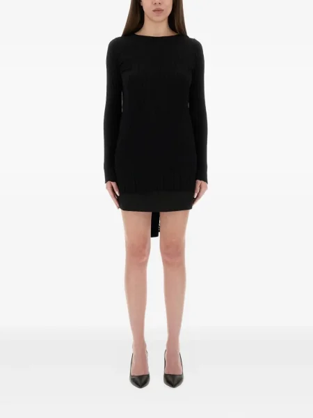 Sukienka jeansowa Moschino Jeans garniturowa prążkowana czarna