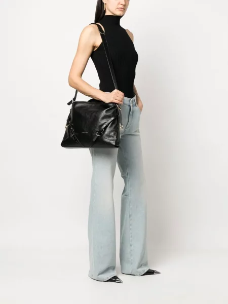 Kožená kožená taška Givenchy černá