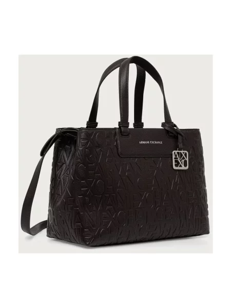Armani Exchange torebka z imitacji skóry brązowa