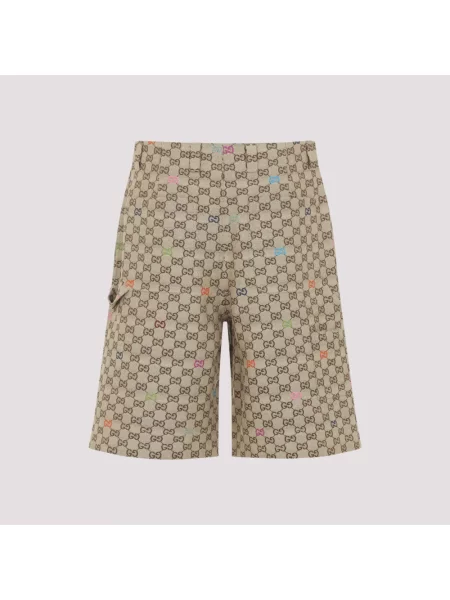 Krótkie szorty Gucci z logo brązowe