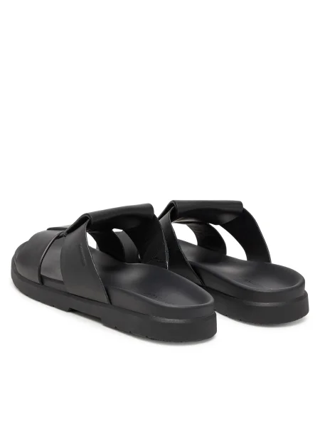 Чехли Calvin Klein LUG SANDAL DOUBLE T LTH черно
