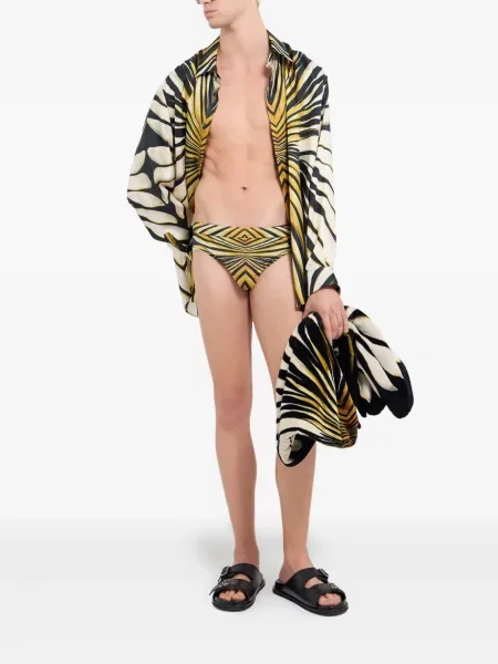Slip de baie Roberto Cavalli cu imagine negru