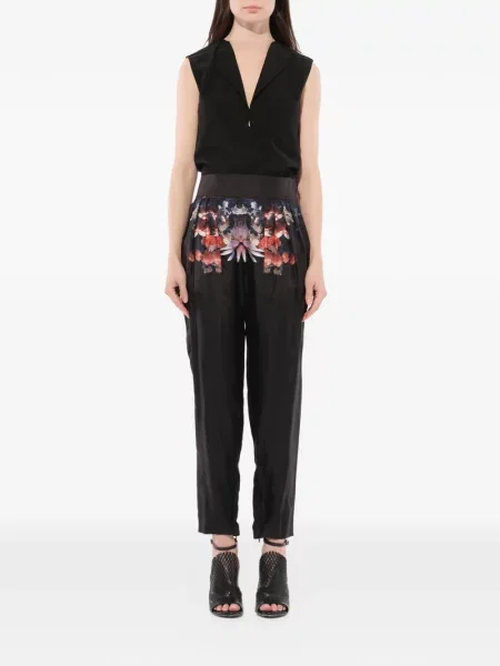 Pantaloni Givenchy cu model floral cu imagine negru