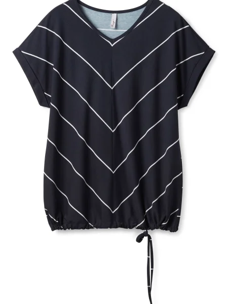 SHEEGO Tricou albastru închis alb