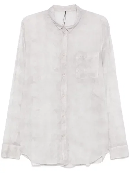 Риза Masnada с принт с абстрактен десен сиво