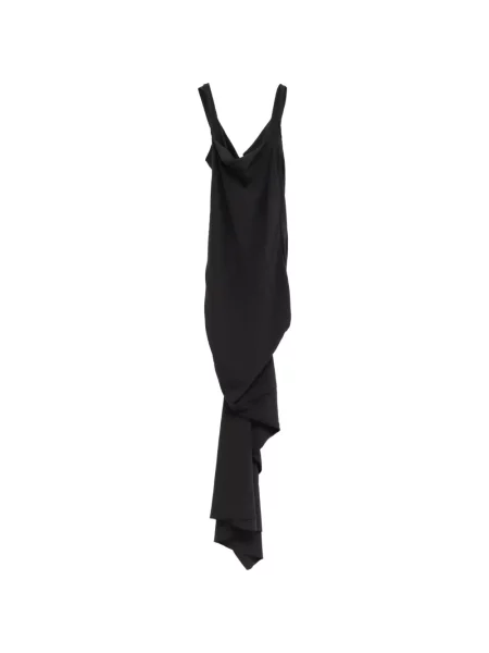 Rochie Rick Owens asimetrică drapată negru