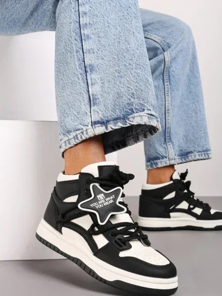 Sneakers Saveline cu negru alb