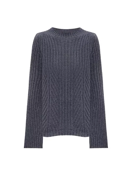 Sweter Twinset wełniany szary