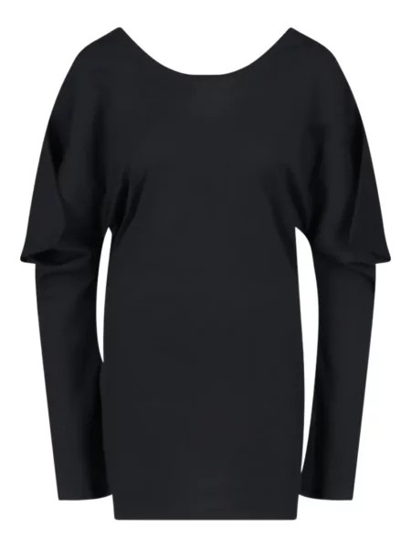 Rochie mini Setchu drapată de costum negru