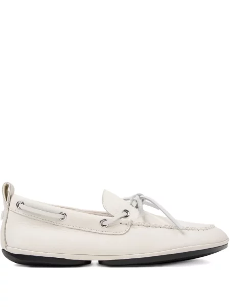 Pantofi loafer Camper cu șireturi din piele alb