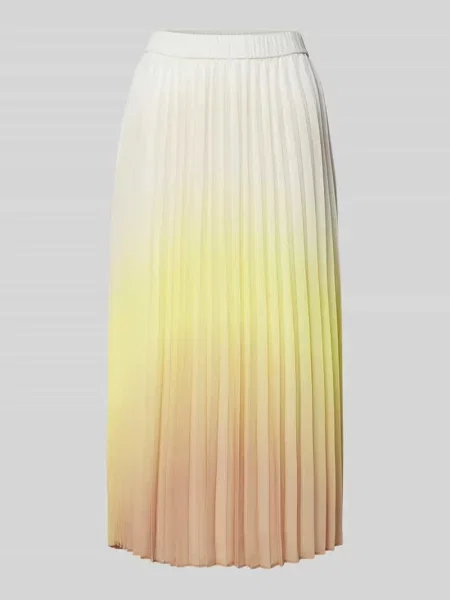 Spódnica midi z plisami Comma żółta