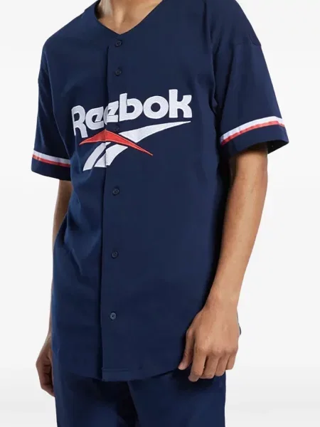 Tricou Reebok cu decolteu în V albastru