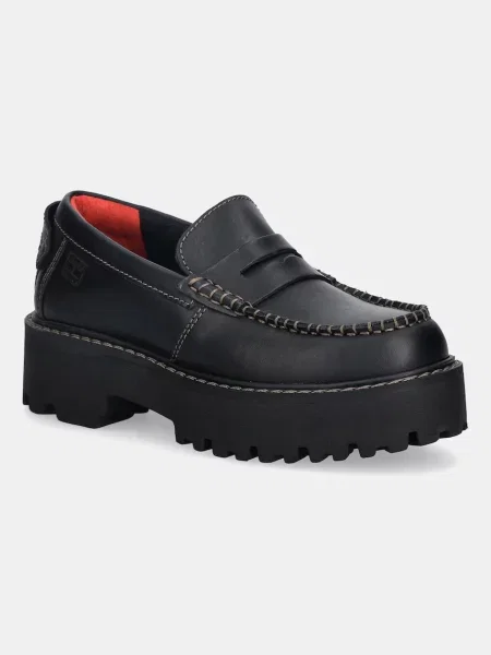 Usnjeni mokasini Tommy Hilfiger ARCHIVE 01 LOAFER LEATHER črna