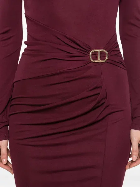 Rochie maxi Twinset drapată de costum violet