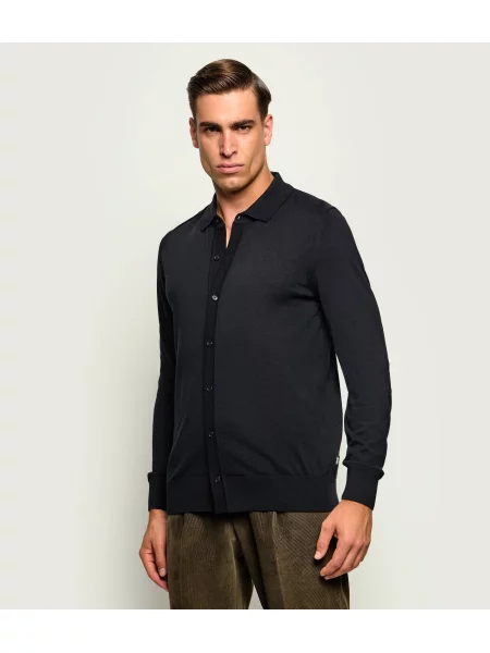 BOSS BLACK De lână cardigan H-Helbert negru