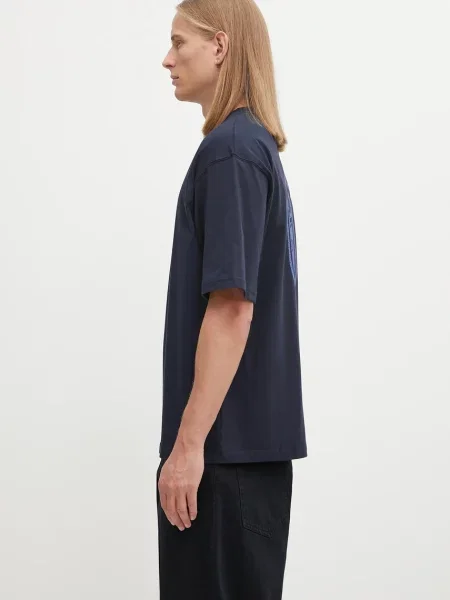 Majica Daily Paper Candle Label Boxy tamno s uzorkom plava