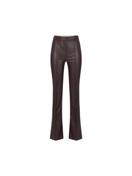 Elisabetta Franchi Spodnie z imitacji skóry ciemny Flare Fit brązowy