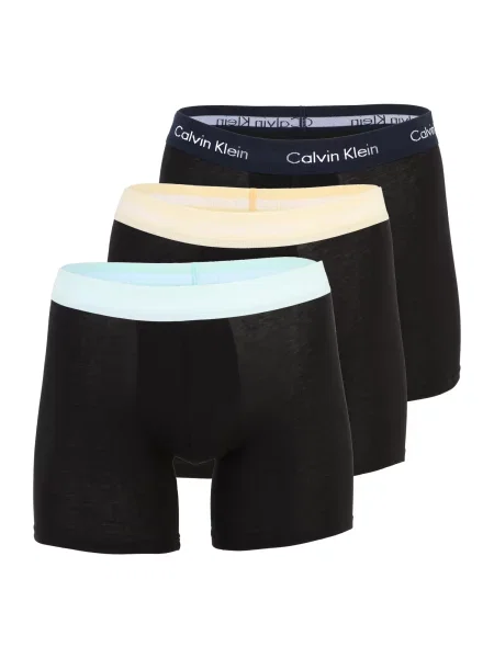 Calvin Klein Underwear Boxeri azuriu / albastru închis / galben pastel negru