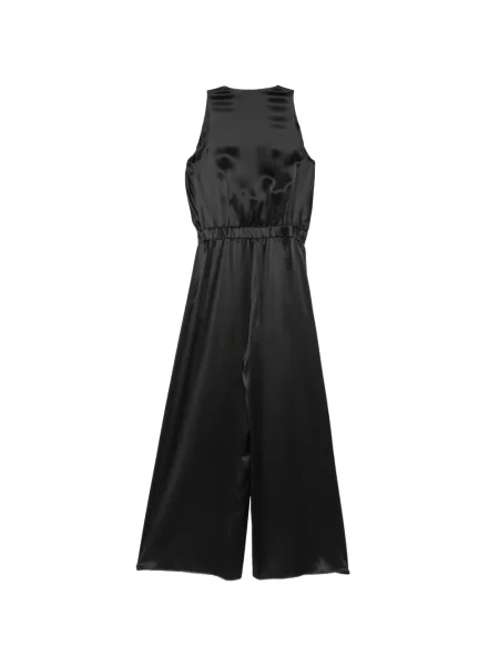 Salopetă Eleventy din satin plic negru
