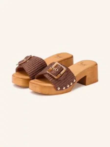 È Mia Plateau Mules S Nýty hnědá