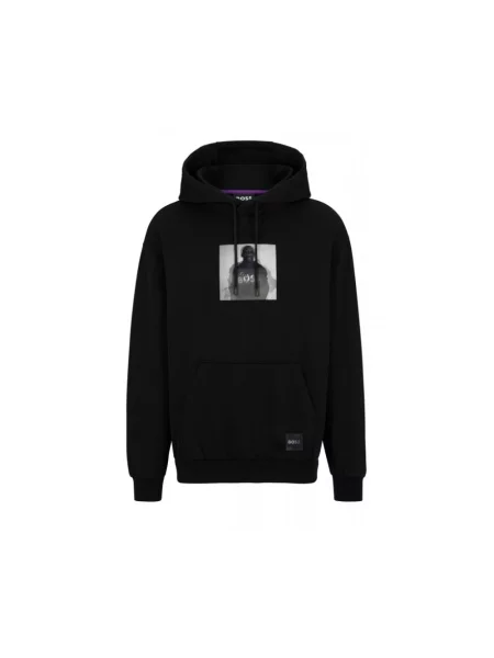 Bluza z kapturem Boss czarna