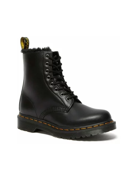 Botki Dr. Martens ze sztucznego futra czarne