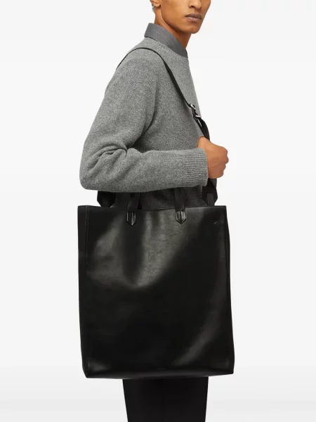Iš natūralios odos didelis rankinė Jil Sander juoda