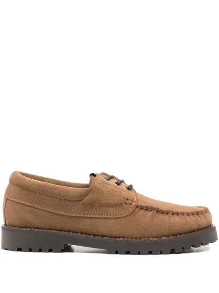 Pantofi loafer Copenhagen cu șireturi din piele de căprioară maro