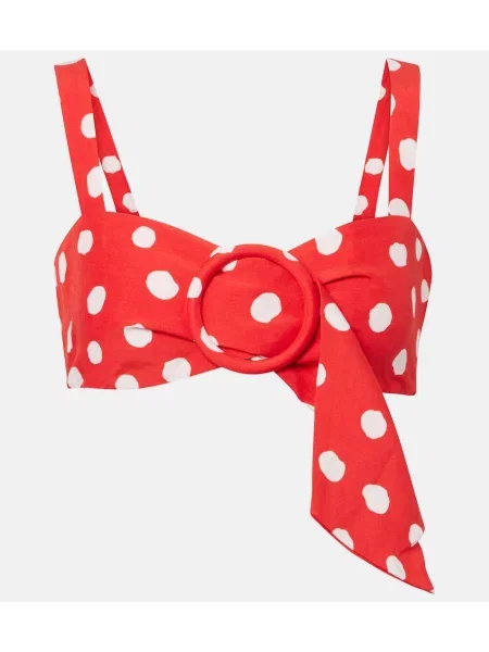 Top Adriana Degreas w grochy o krotszym kroju czerwony