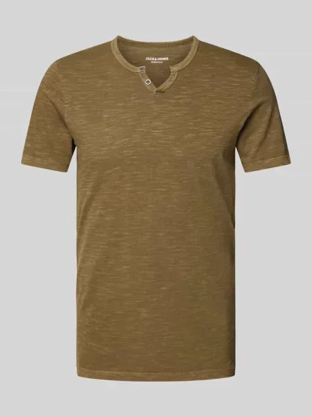 T-shirt z dekoltem w serek Jack & Jones
