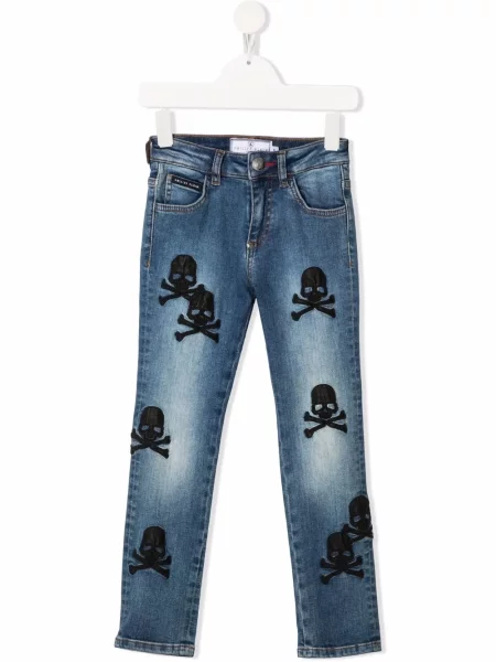 Jeansy dziecięce Philipp Plein niebieskie