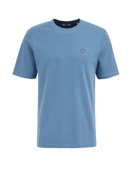WE Fashion Tricou fumuriu albastru