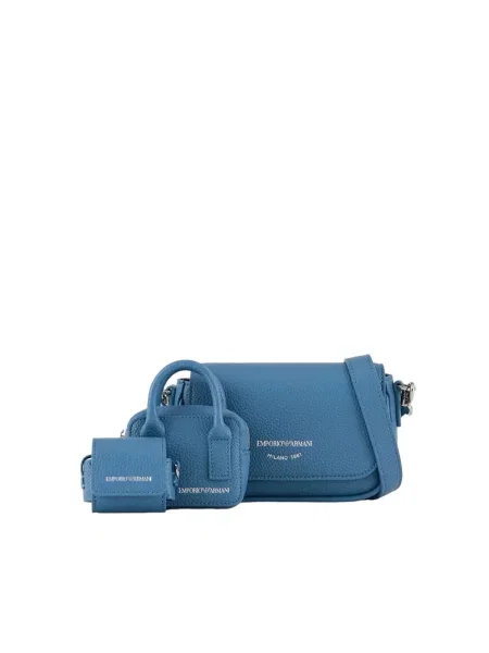 Pasek Emporio Armani skórzany niebieski