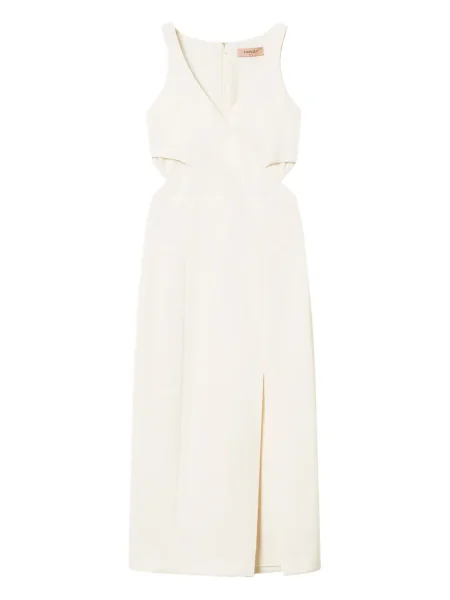 Rochie midi Twinset până la genunchi de costum alb