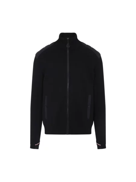 Ocieplany kardigan Moncler wełniany czarny