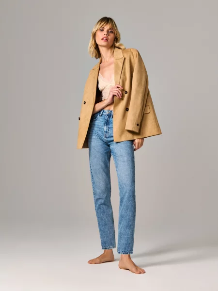 Джинси mom high waist синій