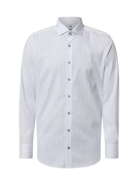 Olymp Level Five Koszula łatwa w prasowaniu Mężczyźni Slim Fit niebieski|biały 38 biała
