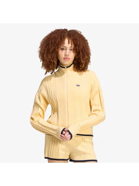 Pulover adidas Cable Knit Firebird Track Top Warm Vanilla XS