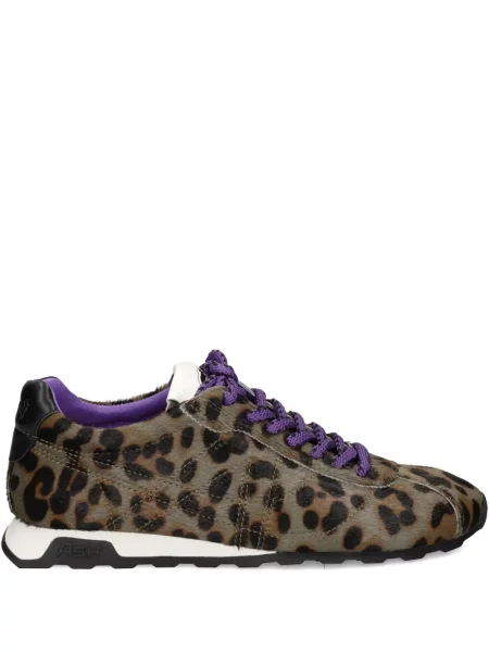 Sneakerși Ash cu șireturi cu imagine cu model leopard maro