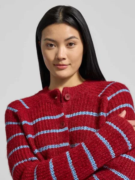 Kurtka z dzianiny o kroju regular fit z dodatkiem wełny model ‘AWESOME SHINE’ Vero Moda bordowa