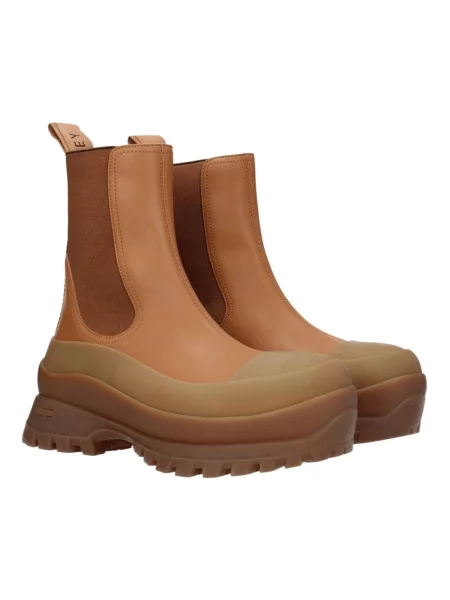 Botki Stella Mccartney skórzane brązowe