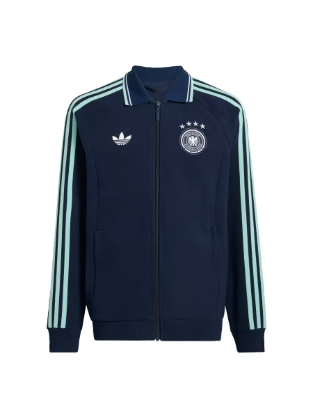 ADIDAS PERFORMANCE Αθλητικό μπουφάν Germany Away Anthem Jacket τιρκουάζ / μπλε νύχτας λευκό
